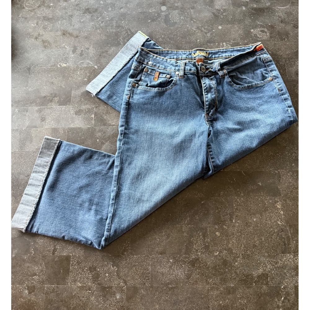 WORN Nordstrom Jeans by Melissa Matsui Women's Size 14 Blue Cuffed Capri Boho‎